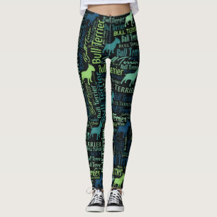 Leggings Motif d'art de mot de chien de bull-terrier