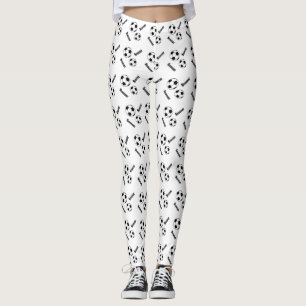 Leggings Motif de ballon de football sur le blanc