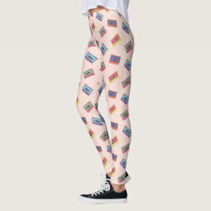 Leggings Motif de bande audio Retro Neon