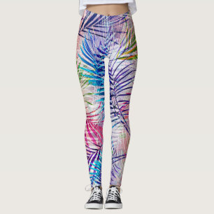 Leggings Motif de basculement Feuilles d'aquarelle Abstrait