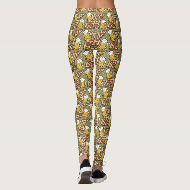 Leggings Motif de bière et de pizza (Dos)