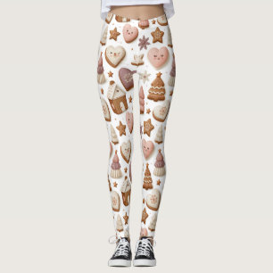 Leggings Motif de biscuits de Noël au gingembre