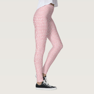 Leggings Motif de bloc blanc rouge