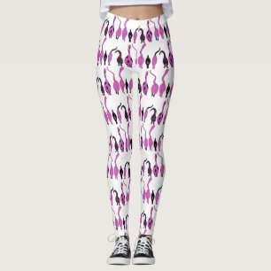 Leggings Motif de boutons de chats violets