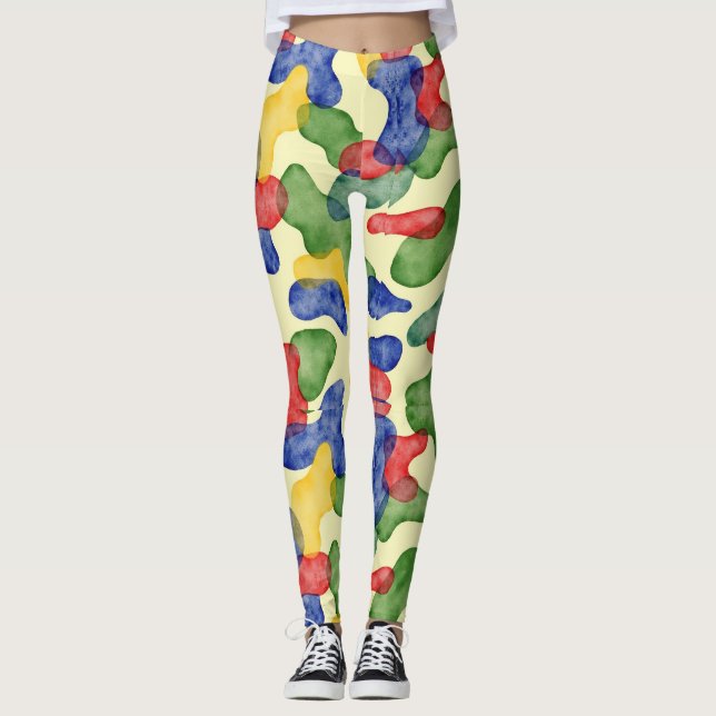 Leggings Motif de camouflage de dessin stylisé (Devant)