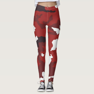 Leggings Motif de camouflage rouge