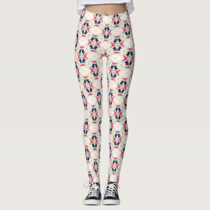 Leggings Motif de carreau géométrique folklorique bleu rose