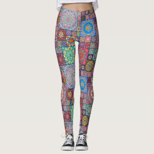 Leggings Motif de carreaux Mandala/marocain