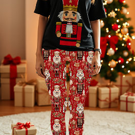 Leggings Motif de casse-noisettes rouges Noël
