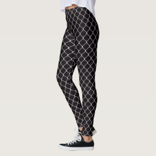 Leggings Motif de chaîne de clôture rose moderne élégant  