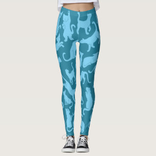 Leggings Motif de chat bleu
