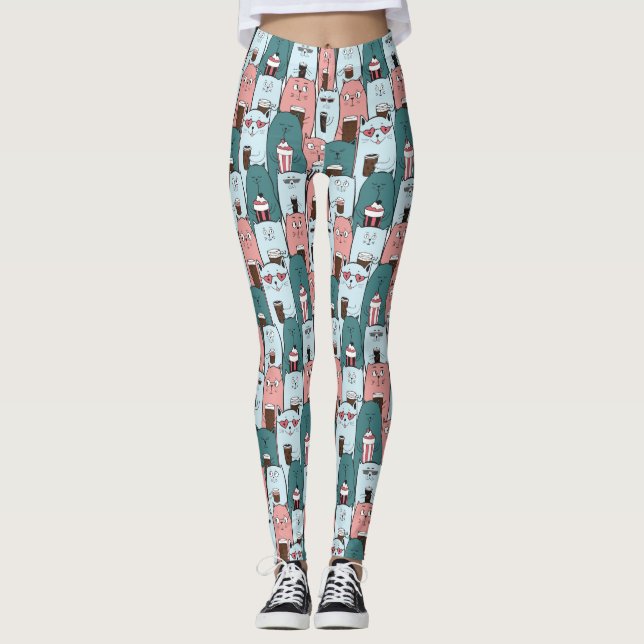 Leggings Motif de chats mignons (Devant)