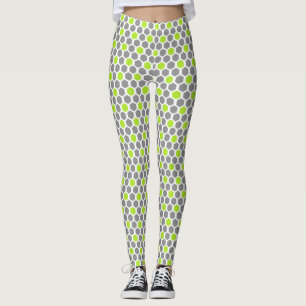Leggings Motif de chaux et d'hexagone gris