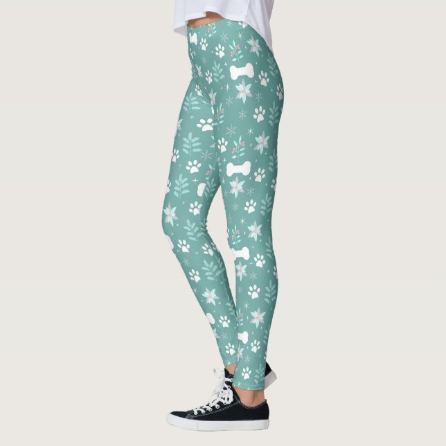 Leggings Motif de chiens et d'os de vacances (Gauche)