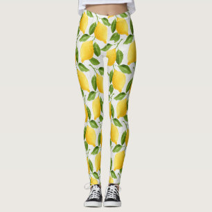 Leggings Motif de citrons d'aquarelle