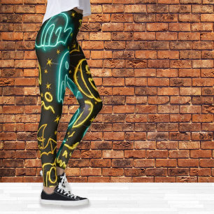 Leggings Motif de citrouilles chauves-souris fantômes Hallo