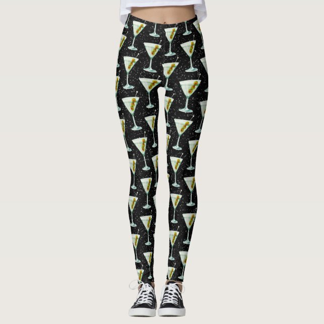 Leggings Motif de cocktails Martini (Devant)