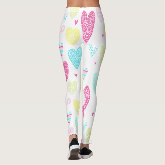 Leggings Motif de coeur coloré (Dos)