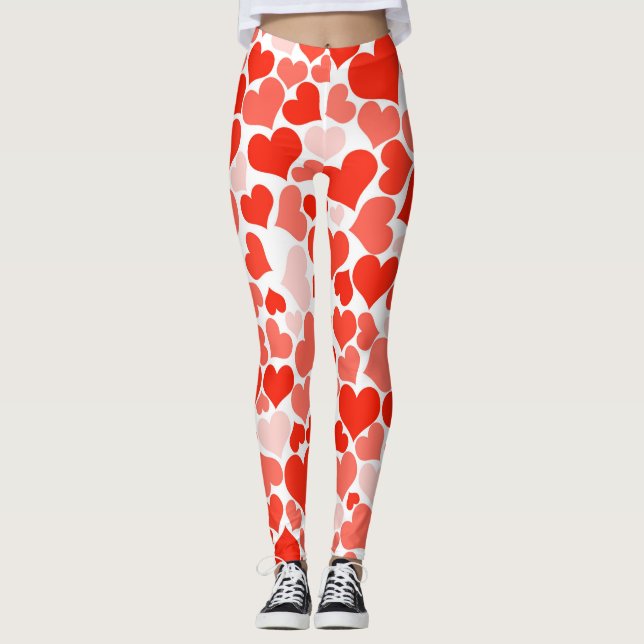 Leggings Motif de coeur rouge moderne (Devant)