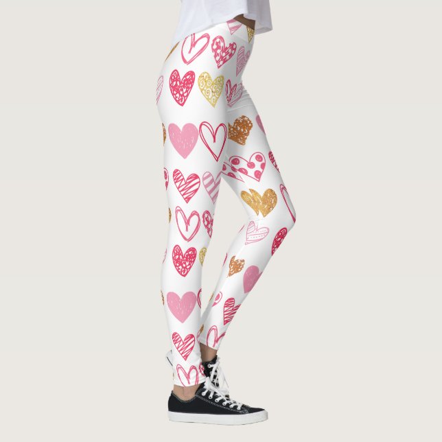 Leggings Motif de coeur tiré à la main ID470 (Droite)