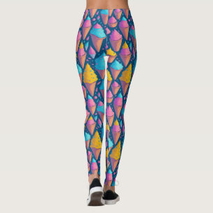 Leggings Motif de cônes de glace colorés d'été