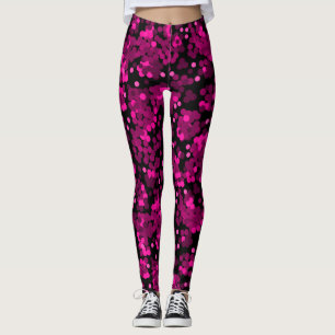 Leggings Motif de confetti à pois rose et bordeaux