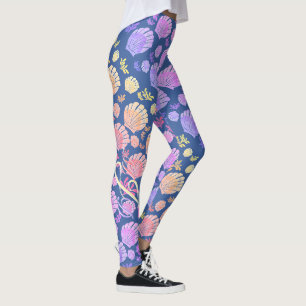 Leggings Motif de coquillage monographique personnalisé col