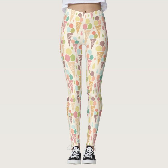 Leggings Motif de cornets de crème glacée (Devant)