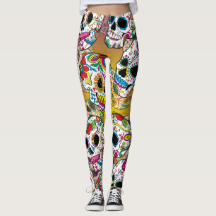 Leggings Motif de crânes de sucre