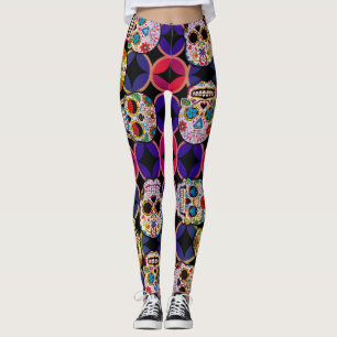 Leggings Motif de crânes de sucre