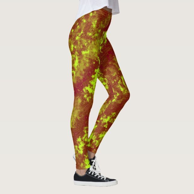 Leggings Motif de Crayon Abstrait Cool (Droite)