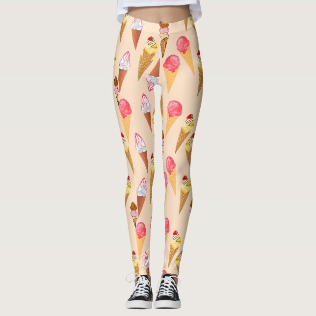 Leggings Motif de crème glacée (Devant)