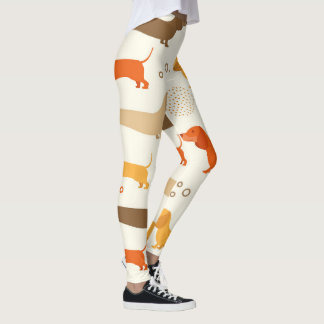 Leggings motif de dachshund coloré