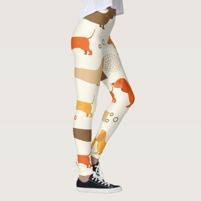 Leggings motif de dachshund coloré (Droite)