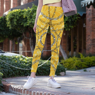 Leggings Motif de Damas avec chaîne
