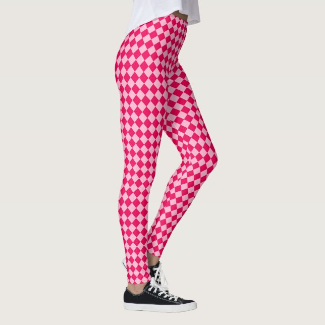 Leggings Motif de diamant combiné rose par Shirley Taylor (Droite)