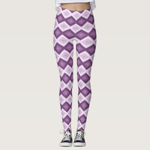 Leggings Motif de diamant violet