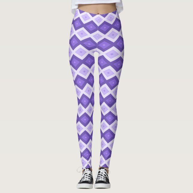 Leggings Motif de diamant violet (Devant)