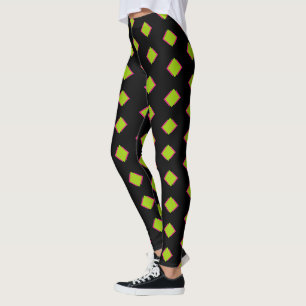 Leggings Motif de diamants verts Abstrait