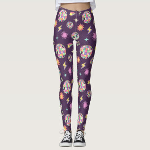 Leggings Motif de disco Super rétro coloré