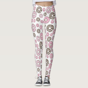 Leggings Motif De Donuts, Donuts Roses, Donuts Blancs