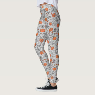 Leggings Motif de doodle pour les enfants mignons Halloween