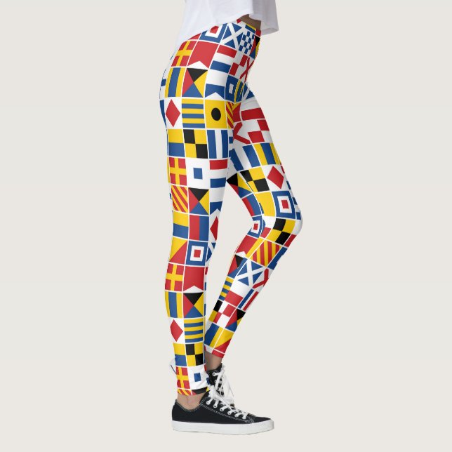 Leggings Motif de drapeaux de signal nautique (Droite)