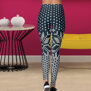 Leggings Motif de fleur de Noël et du Nouvel An en tricot d
