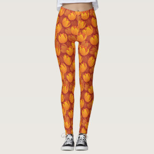 Leggings Motif de fleur d'or