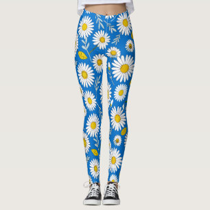 Leggings Motif de fleur marguerite