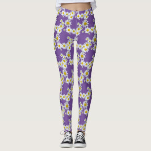Leggings Motif de fleur marguerite