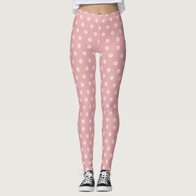 Leggings Motif de fleur marguerite - Pureté, citation d'inn (Devant)