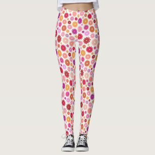 Leggings Motif de fleurs colorées