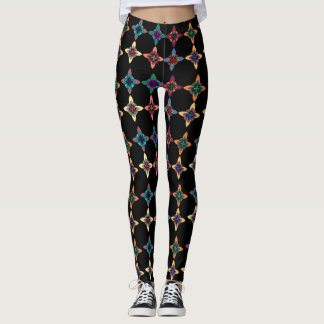 Leggings Motif de fleurs colorées